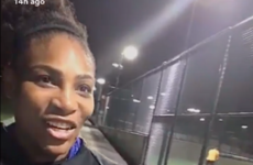 Serena Williams surprised two players at a public tennis court and challenged them to a match