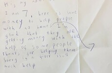 A 7-year-old donated a fiver to the Dublin Simon Community with the sweetest note