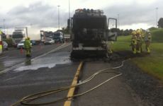 Traffic back to normal after truck catches fire on Naas Road