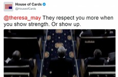 The House of Cards Twitter account burned Theresa May for not turning up to the UK leaders' debate