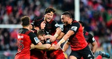 A monster 83rd minute drop-goal gave Crusaders a dramatic win over the Highlanders this morning