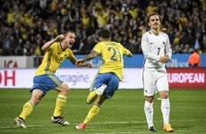 Watch: Dramatic late goal from the half-way line sees Sweden upset France