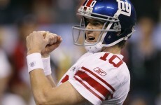 New York Giants win the Super Bowl, beating the New England Patriots 21-17