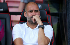 Watch: Pep Guardiola baffled by Raheem Sterling red card