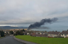 Emergency services at the scene of a fire in Wicklow