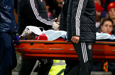 Worrying scenes as Lukaku carried off following clash of heads