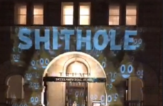 The word 'shithole' was projected onto the Trump Hotel in Washington D.C. last night