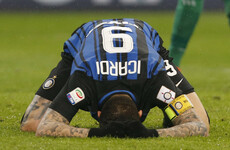 Icardi missed this absolute sitter as Inter and AC Milan settled for a derby draw