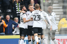 Irish defender on target as Derby boost Premier League promotion hopes