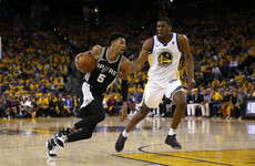 No Curry, no problem as Warriors rout Spurs on opening night of NBA playoffs