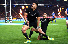 Controversial yellow the turning point as 8-try New Zealand rout France
