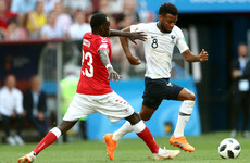 France and Denmark stroll into the last 16 after drab affair in Moscow