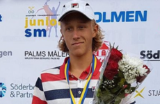 Bjorn Borg's 15-year-old son won another Swedish junior title yesterday