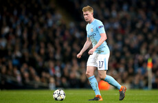 Major blow for Man City as club confirms De Bruyne will miss three months