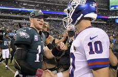 Wentz back in business as Eagles dominate Giants 34-13