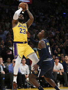 LeBron hits triple-double as Lakers come from behind to end Denver's 100% start