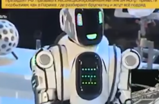 'State-of-the-art' Russian robot unveiled as man in robot costume