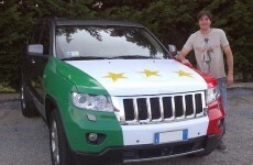 Low-key celebrations: Juve defender plasters jeep in three stars after league win