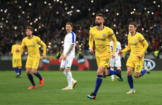 Giroud hat-trick helps Chelsea ease into Europa League quarters