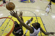 Durant-led Warriors edge Rockets as Celtics baffle Bucks in NBA playoffs