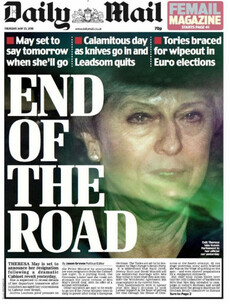 'End of the road': May clings on overnight as she's set to be forced out of Downing Street