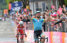 Astana's Cataldo wins stage 15 as Carapaz maintains overall Giro d'Italia lead
