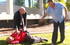 Australian police officer breaks off from press conference to rugby tackle man to the ground