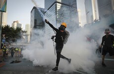 Tear gas and water cannons used against Hong Kong democracy protesters
