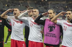 Turkey defends footballers over controversial goal celebration