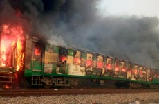 At least 74 people killed after gas cylinders exploded on train in Pakistan