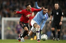 Nervy Man City edge United to reach League Cup final
