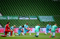 Relegation looms large for Werder as teams take knee for Floyd protests