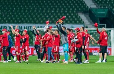 Red card for teenage star yet Bayern Munich still win to clinch eighth straight Bundesliga title