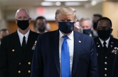 Donald Trump wears a mask in public for the first time