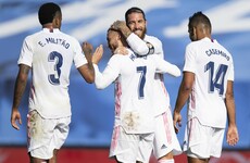 Hazard scores first goal in over a year as revived Real Madrid thump Huesca