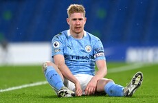Man City talisman De Bruyne ruled out of key games against Liverpool and Spurs