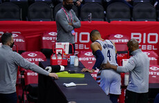 Russell Westbrook furious after fan pours popcorn over his head during game