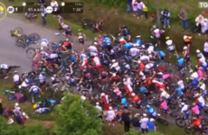 Spectator causes mass fall at Tour de France
