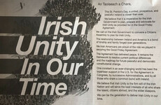Sinn Féin runs advert in The New York Times calling for 'Irish unity in our time'
