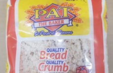 Pat the Baker and Irish Pride breadcrumbs recalled by FSAI