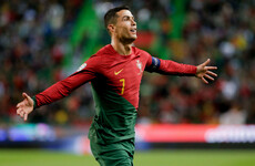 Ronaldo breaks men's international caps record, scores double