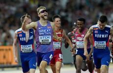Britain's Kerr stuns Ingebrigtsen in 1500m final; Warholm claims hurdles hat-trick