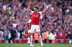 Sensational finish as last-gasp Rice and Jesus goals stun Man United