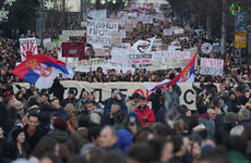 Tens of thousands protest in Serbian capital over fatal train station accident