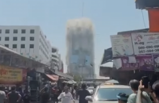 Footage shows skyscraper collapse in Bangkok after major earthquake