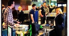 Snapshot: Jim McGuinness checks in the Sam Maguire ahead of All-Stars' trip to New York