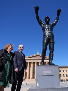 Micheál Martin scales Rocky Steps — but no victory pose before Trump talks