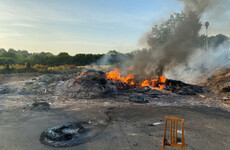 Loyalist bonfire set alight early as PSNI began operation to remove replica mosque