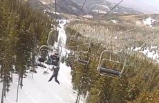 VIDEO: Pay attention and don't mess around on the ski-lift... SERIOUSLY