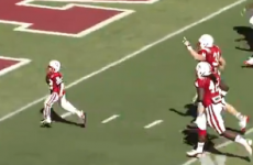 7-year-old boy with brain cancer scores touchdown during college game